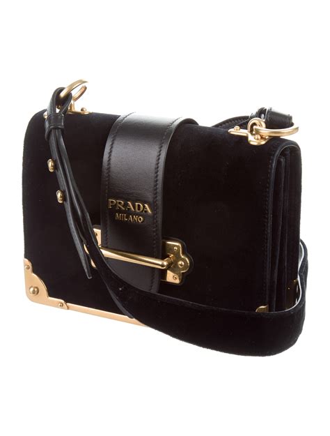 prada cahier black velvet|Prada cahier shoulder bag.